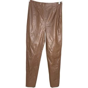 Zara Hi-Rise Faux Leather Leggings Brown
